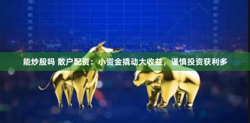 能炒股吗 散户配资：小资金撬动大收益，谨慎投资获利多