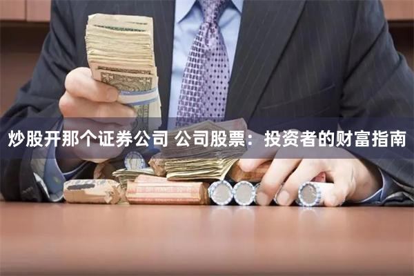 炒股开那个证券公司 公司股票：投资者的财富指南