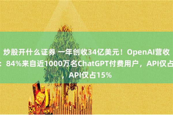 炒股开什么证券 一年创收34亿美元！OpenAI营收拆解：84%来自近1000万名ChatGPT付费用户，API仅占15%